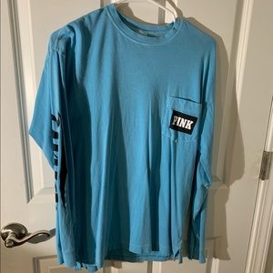 blue long sleeve pink vs top